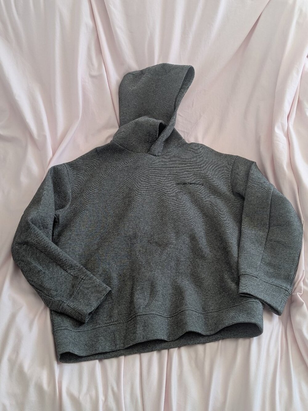 Emporio Armani Grey Textured Hoodie Size M